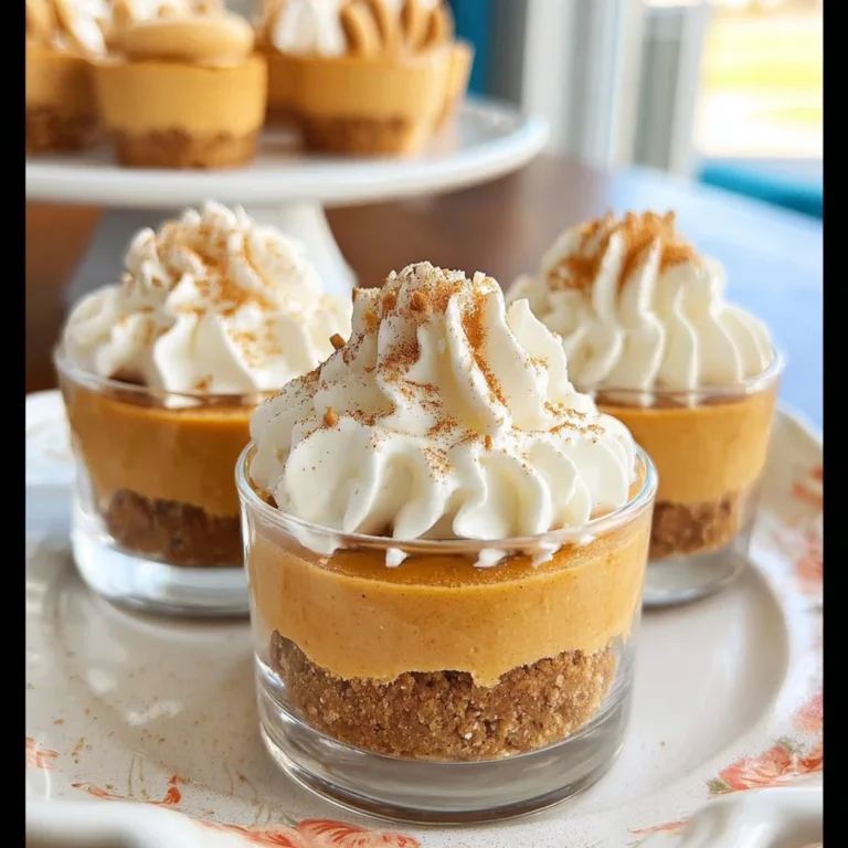 Delicious mini no bake pumpkin pies displayed on a festive table
