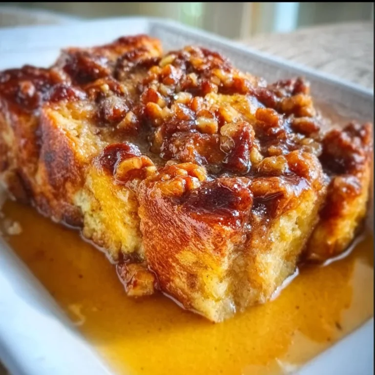 Delicious Pumpkin Praline Bread Pudding served in a festive dish for Thanksgiving