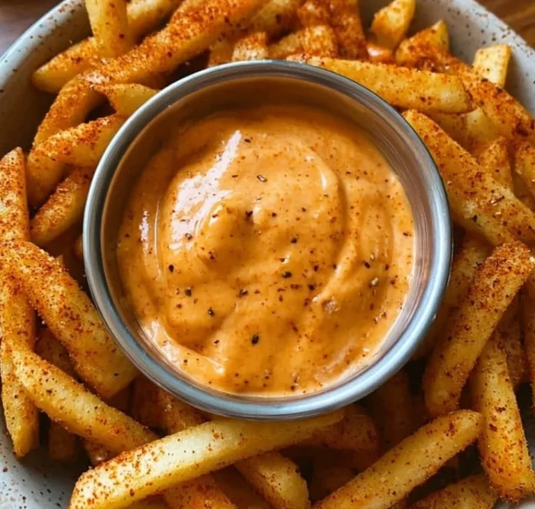 Homemade Red Robin Campfire Sauce served with fries
