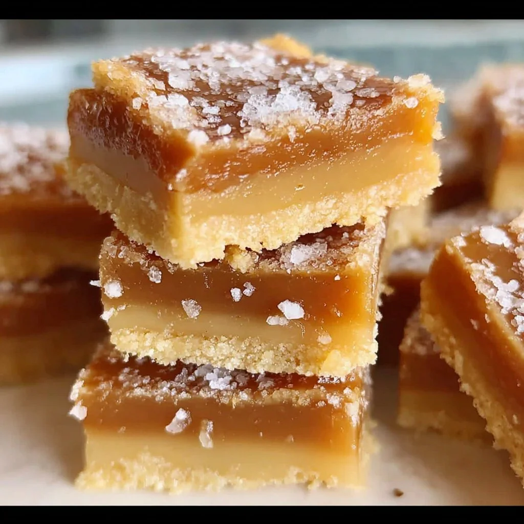 Delicious salted caramel butter bars ready to be enjoyed