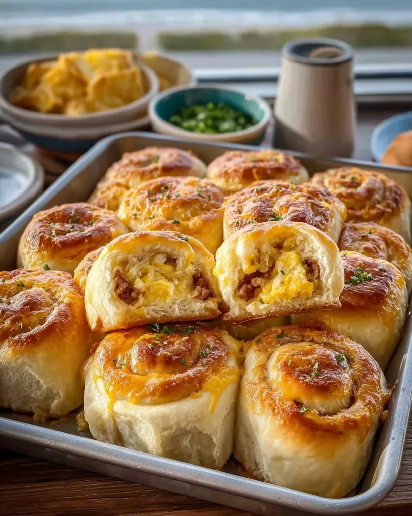 Soft and savory breakfast rolls ready to enjoy for a delicious morning meal