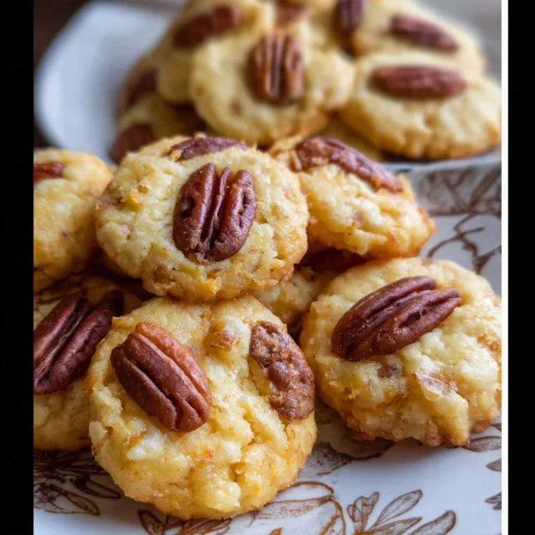 Southern pecan cheese wafers on a serving platter