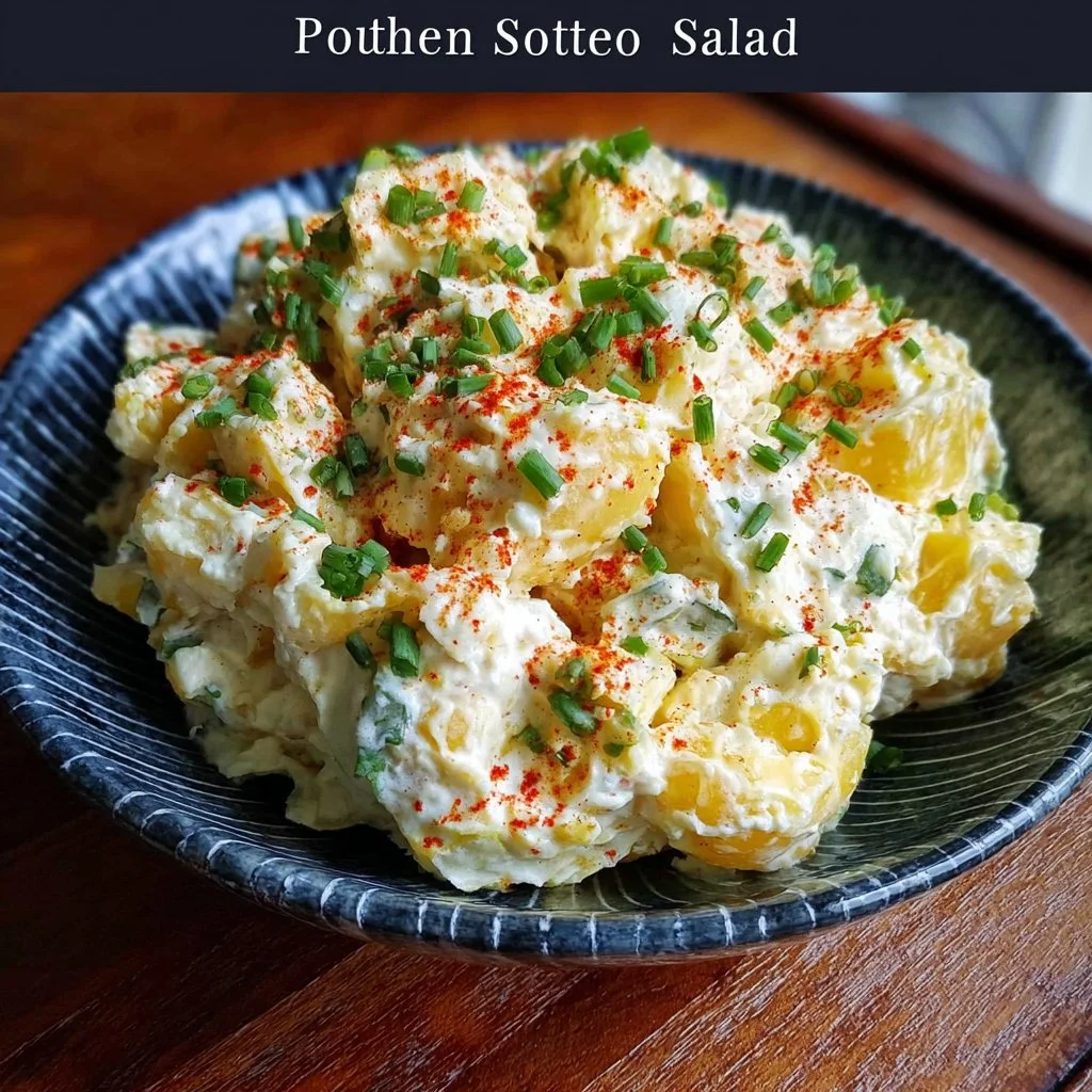 Southern potato salad with chives and paprika garnished for a picnic