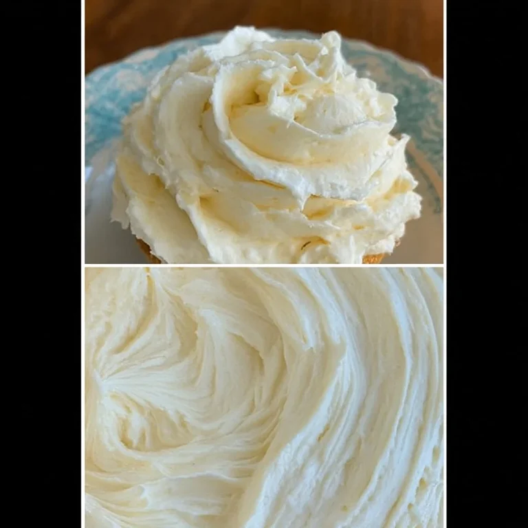Delicious American buttercream frosting swirled on a cake