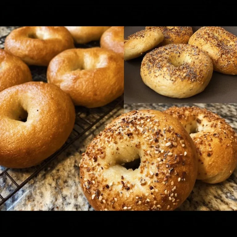 A variety of freshly baked bagels topped with cream cheese and vegetables