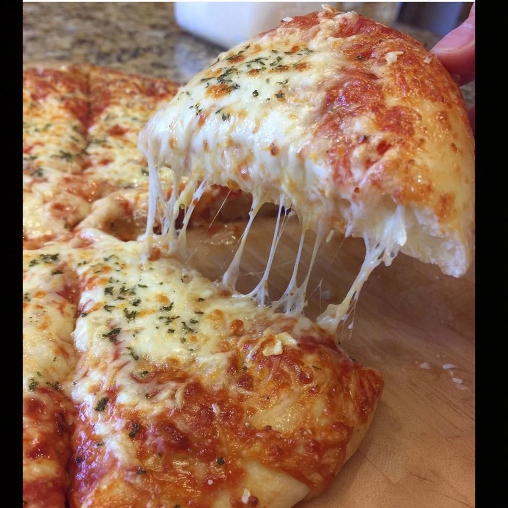 Delicious cheese pizza topped with gooey cheese and fresh ingredients