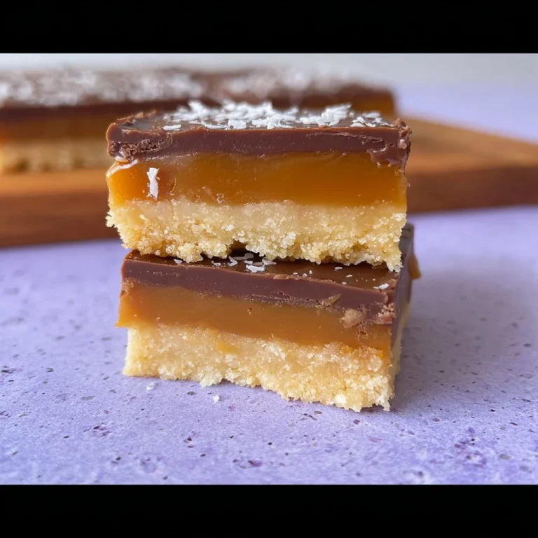 Delicious homemade Caramel Slice dessert on a plate
