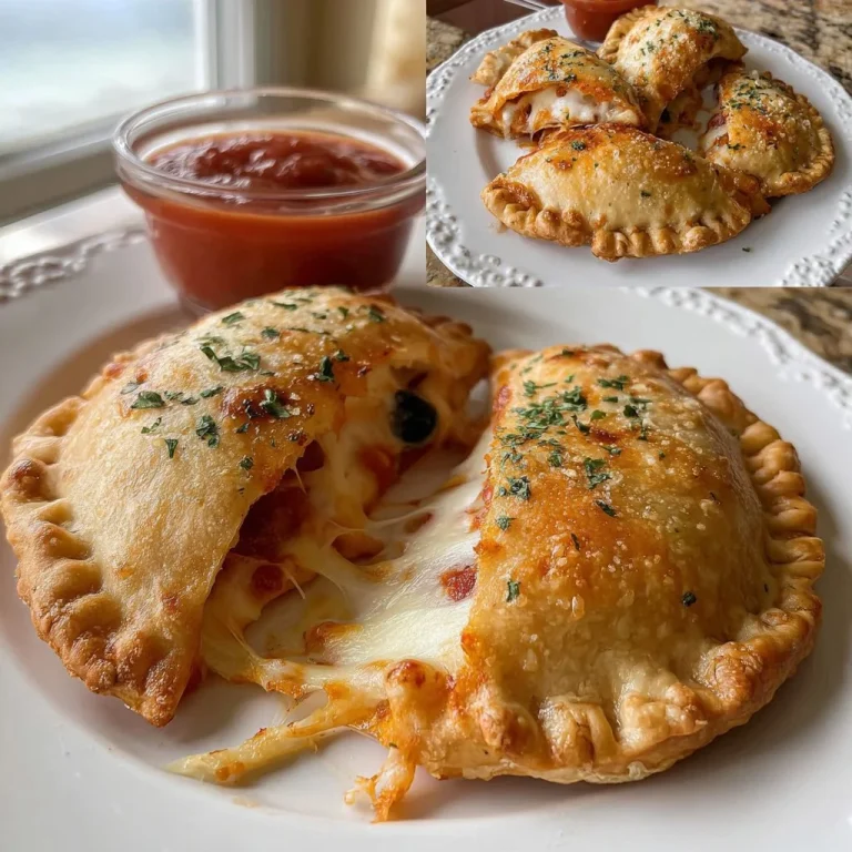 Cheesy Italian baked pizza pockets fresh out of the oven