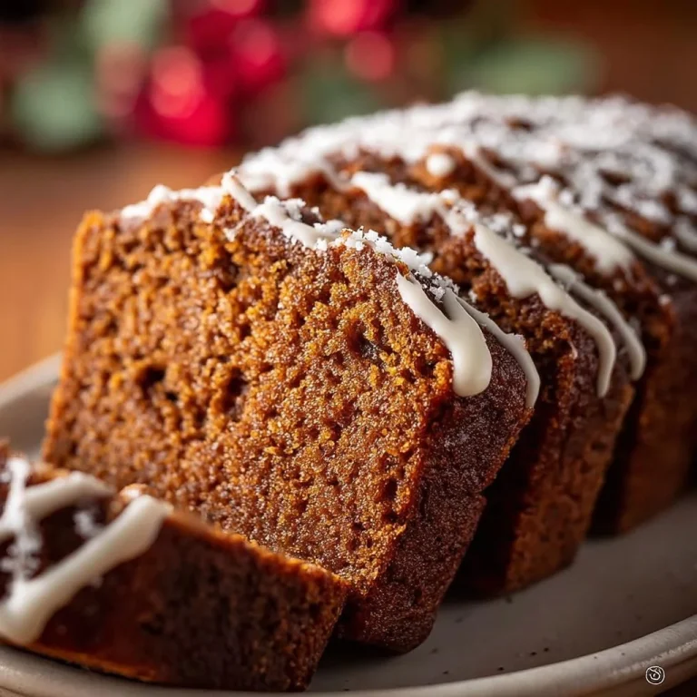 Cozy gingerbread loaf fresh out of the oven, perfect for holiday celebrations.
