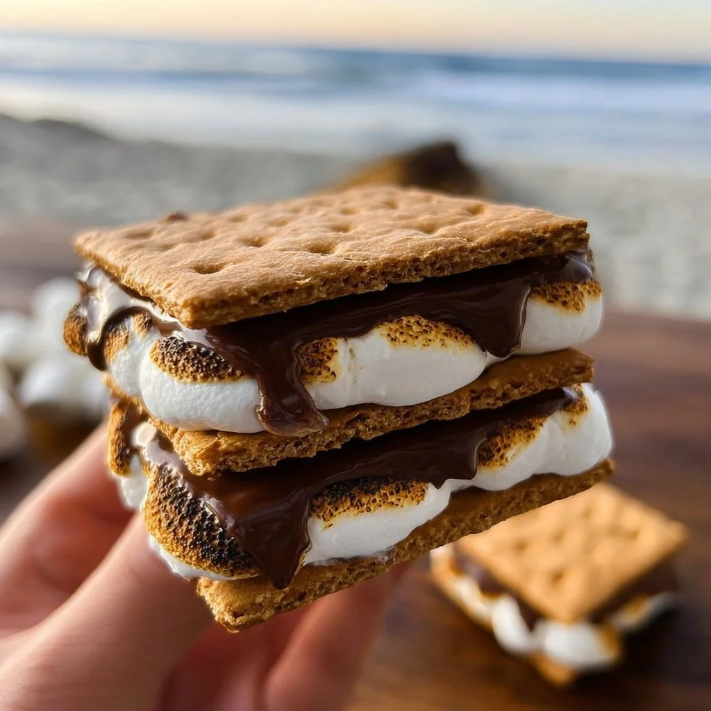 Delicious Frozen S'mores dessert with graham crackers and chocolate