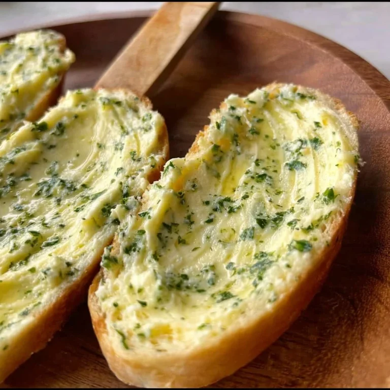 Delicious garlic butter melting over hot bread and vegetables