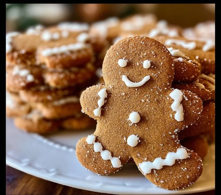 Decorated Gingerbread Man Cookies on a festive plate
