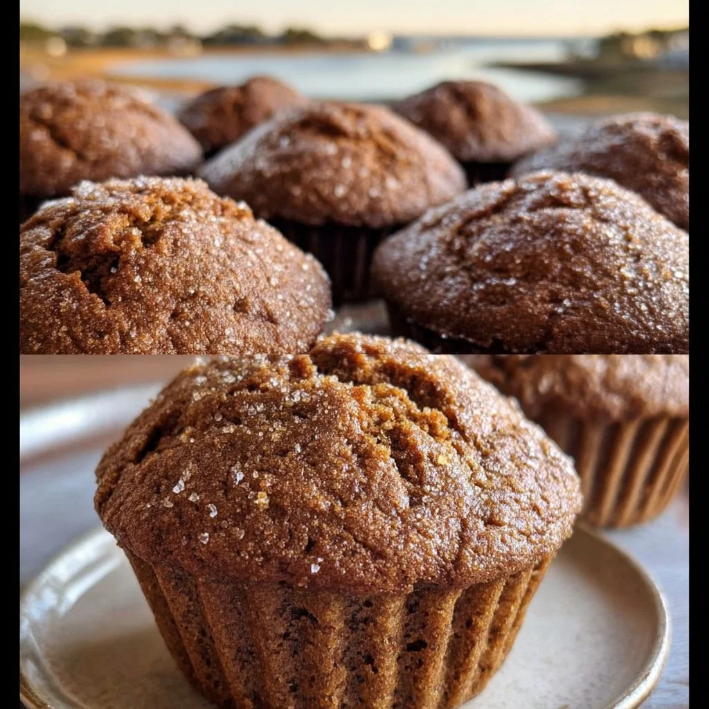 Freshly baked gingerbread muffins with warm spices and a cozy aroma