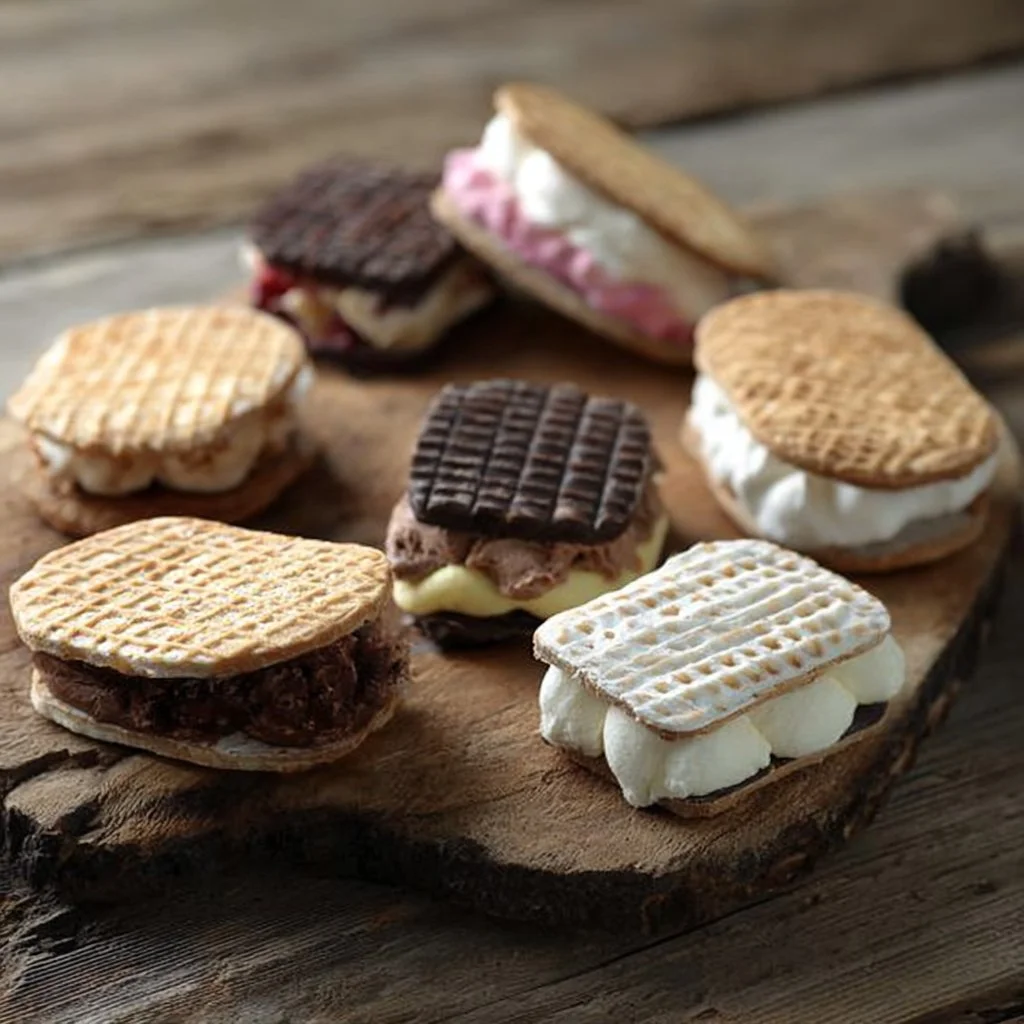 Delicious gourmet s'mores with unique flavors and toppings.