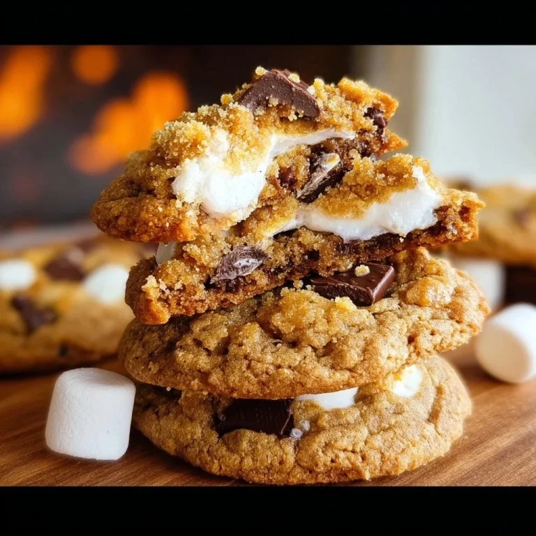 Homemade Crumbl S’mores Cookies with gooey marshmallow and chocolate
