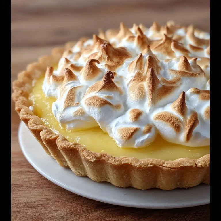 Homemade Lemon Meringue Pie with a golden crust and fluffy meringue topping