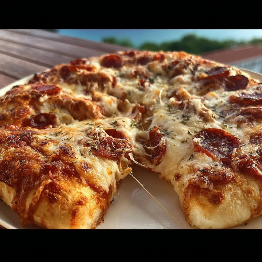 Homemade pizza dough recipe with ingredients and preparation steps.