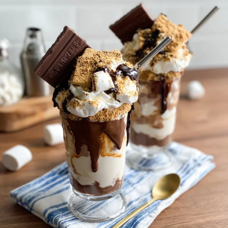 S'mores Freakshake topped with graham crackers and marshmallows