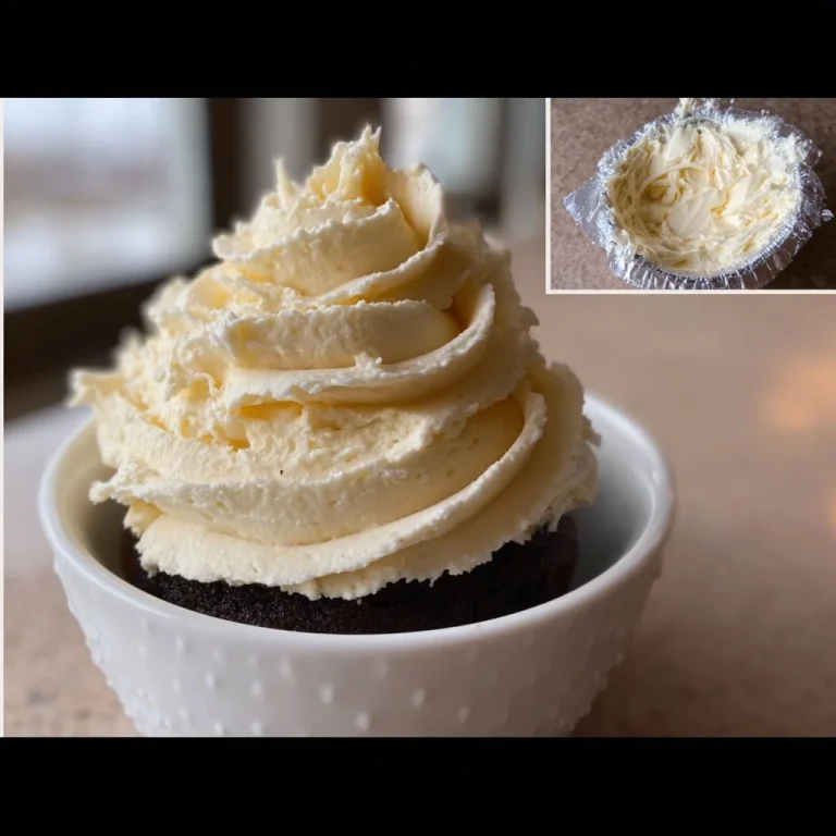 Delicious Vanilla Buttercream frosting in a bowl with a whisk