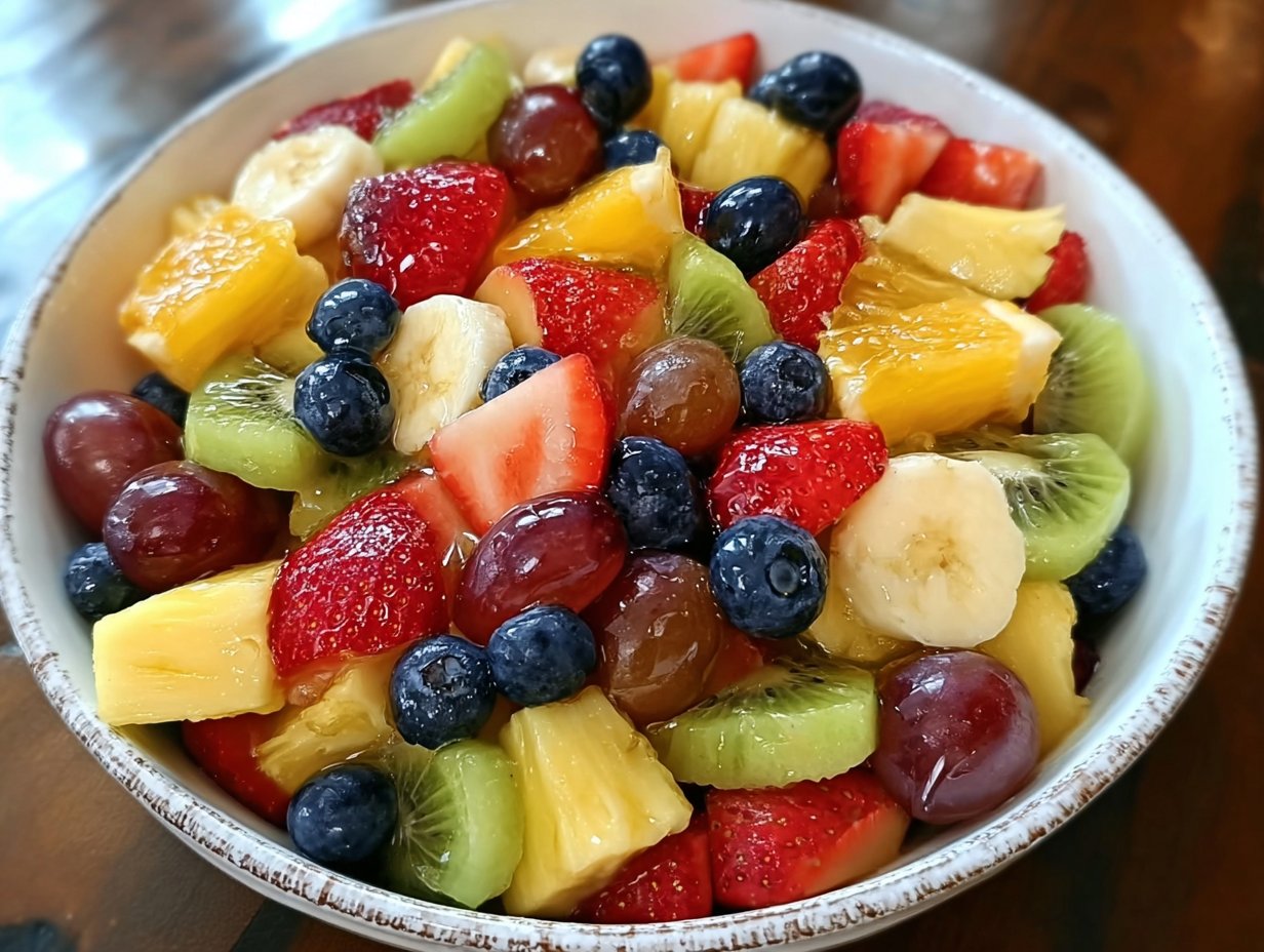 Delicious Fruit Salad with Honey Lime Dressing