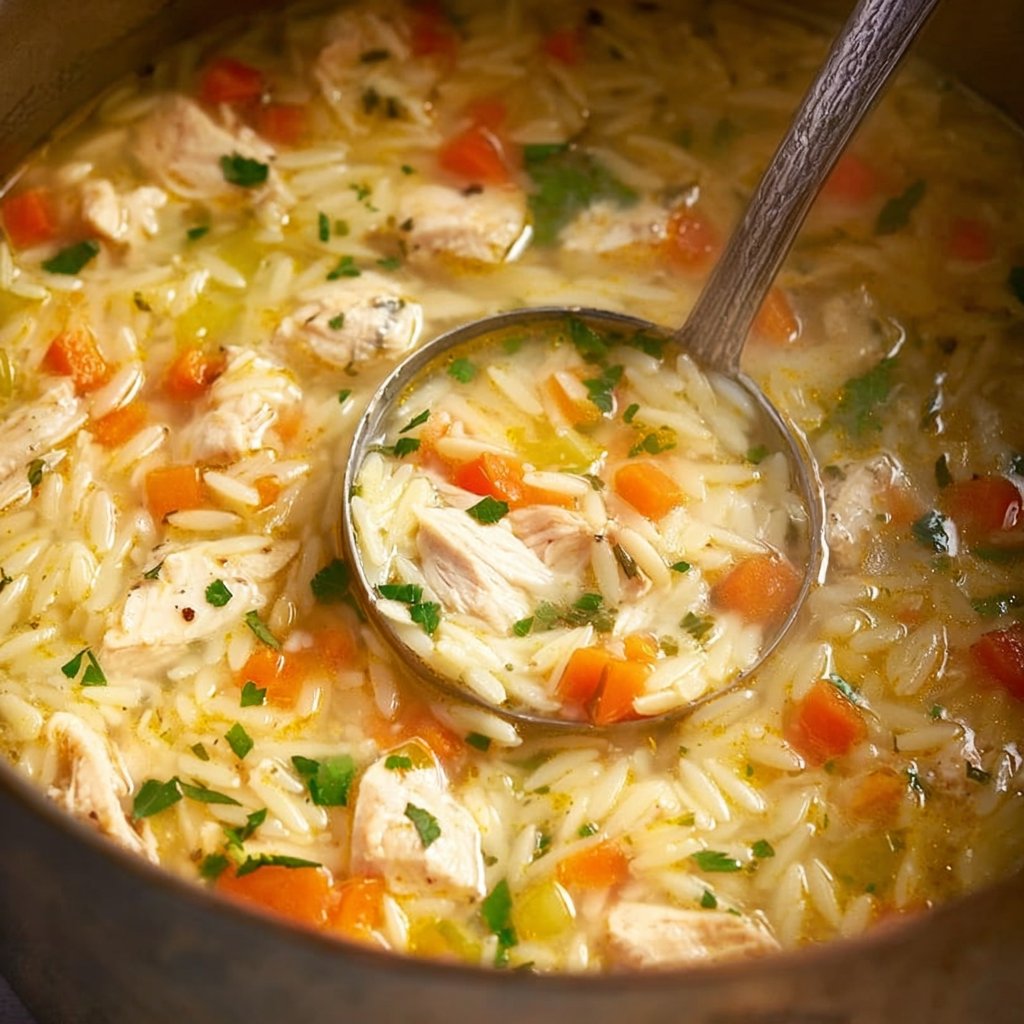 Easy Lemon Chicken Orzo Soup
