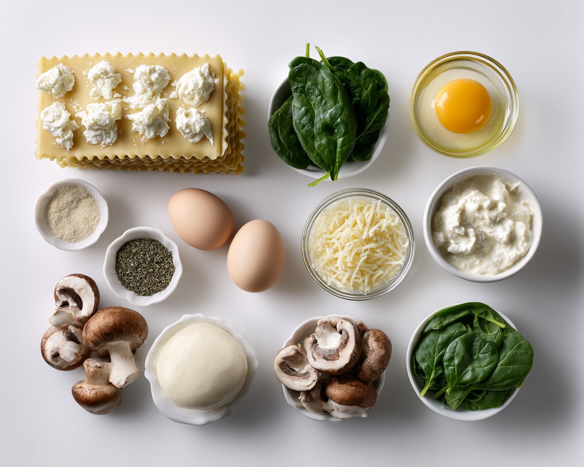 Spinach and Mushroom White Lasagna