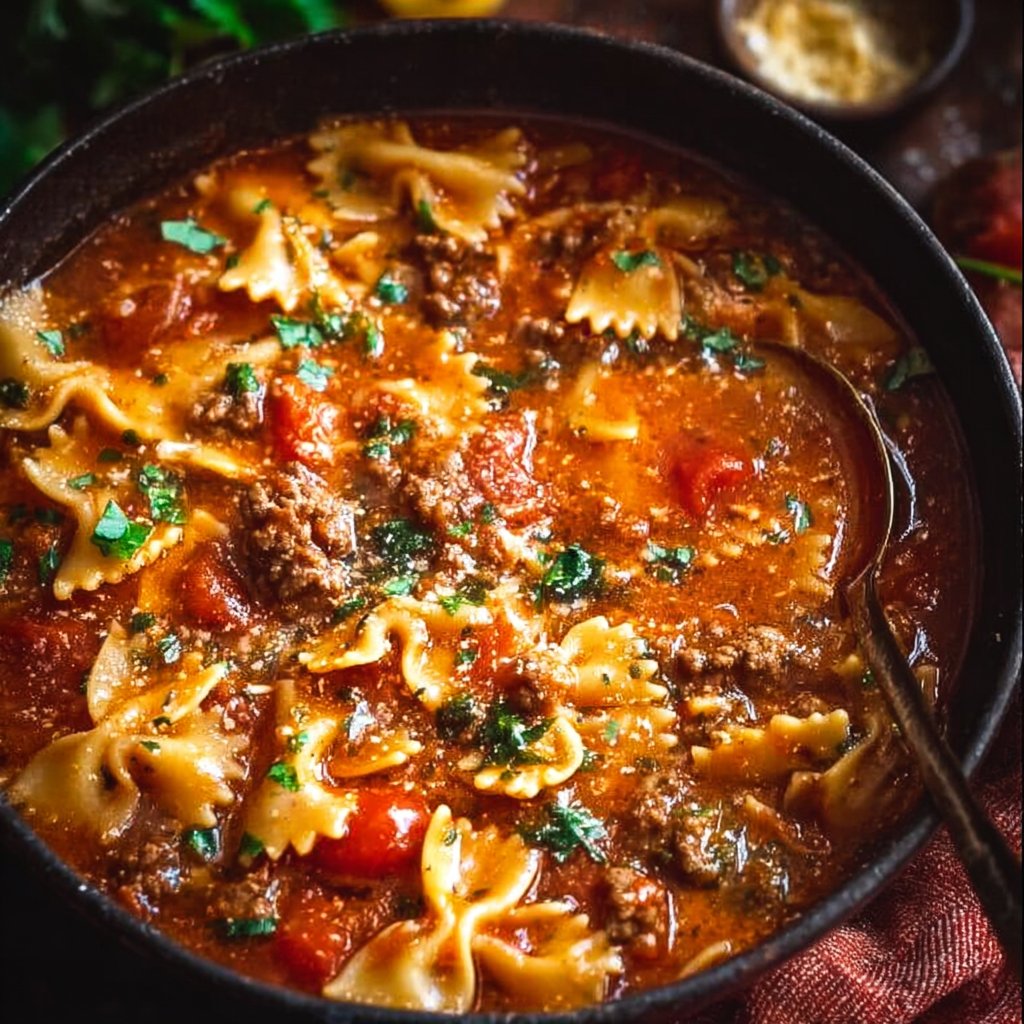 This easy lasagna soup recipe is how you can enjoy lasagna without all the work. There's no layering, just an easy soup recipe.