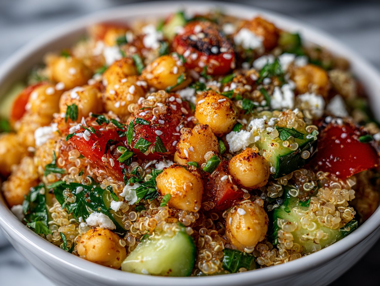 High-Protein Chickpea Quinoa Salad