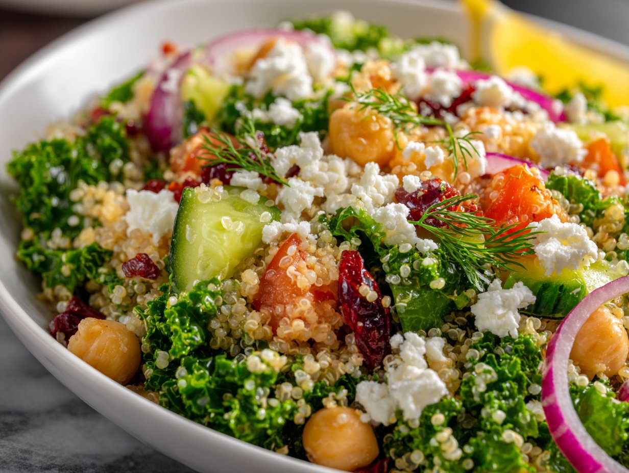Kale Quinoa Salad - With Lemon Dressing