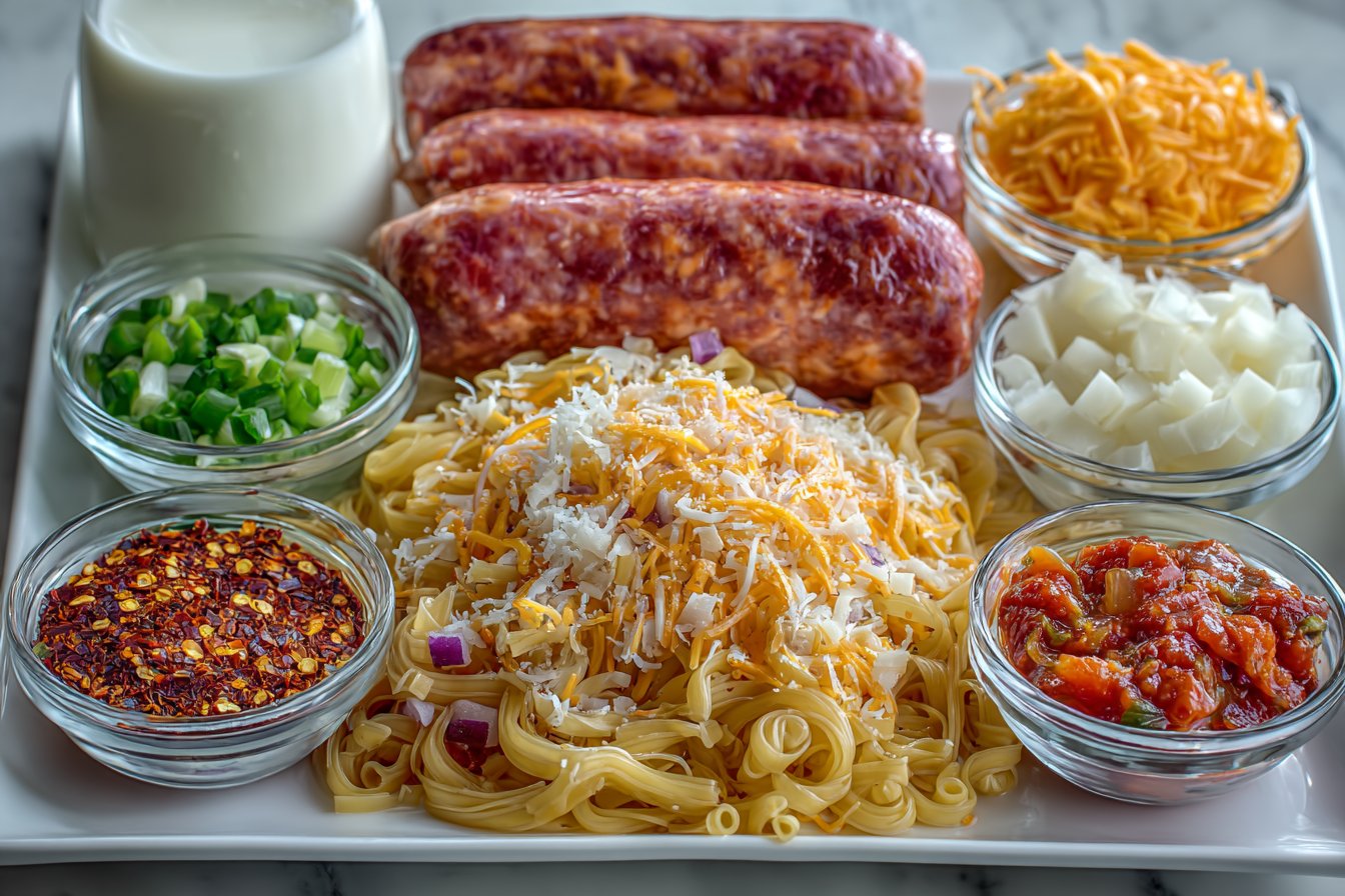 One-Pan Cheesy Smoked Sausage and Pasta