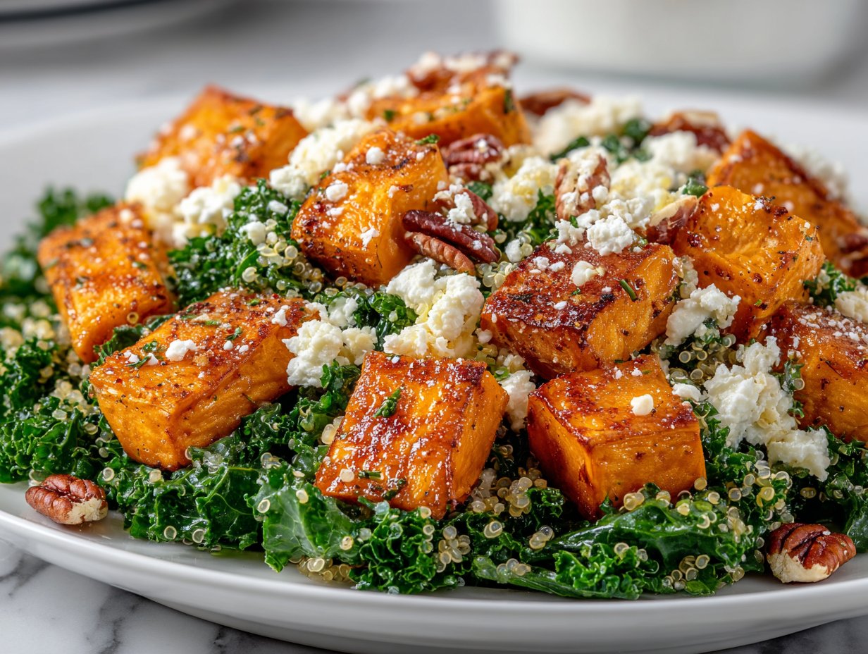 Roasted Sweet Potato Kale Salad