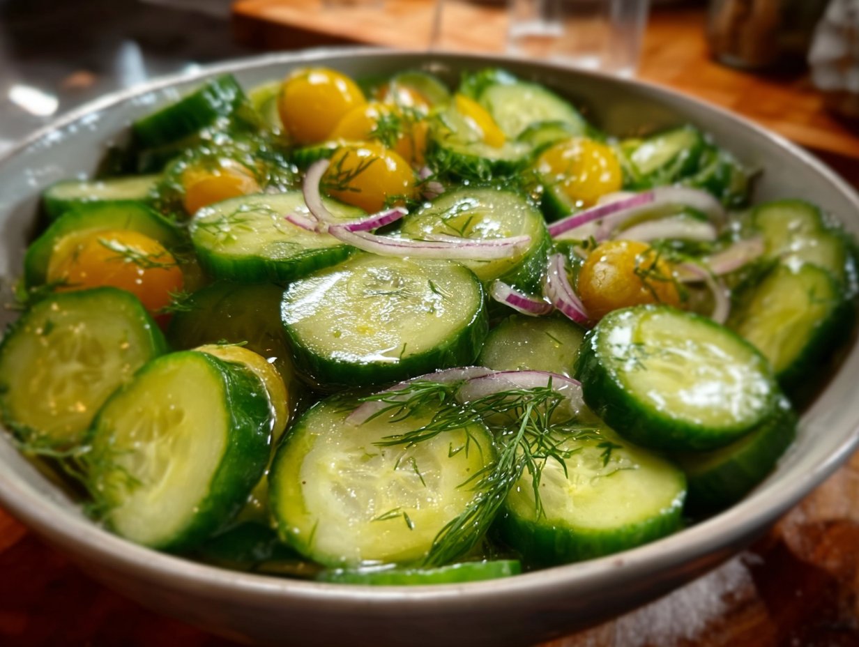 Pickle Juice Ranch Cucumber Salad