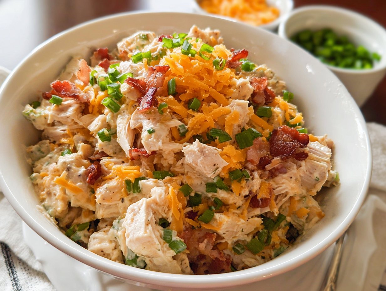 Bacon Ranch Chicken Salad with Cheddar (Low Carb)