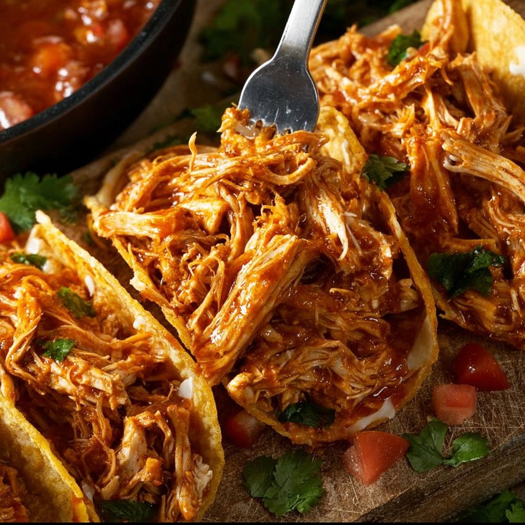 Slow Cooker Shredded Chicken Tacos