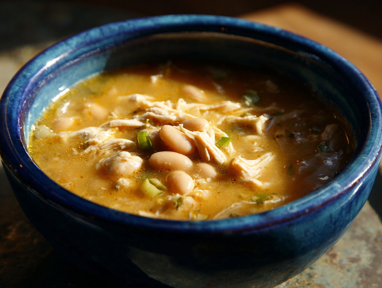 White Chicken Chili ~ a delicious meal with spicy chili flavor, white…… | White chicken chili recipe crockpot, easy chili recipe, white chili chicken recipe