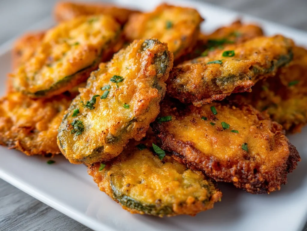 Crispy air fryer fried pickles served as a delicious snack