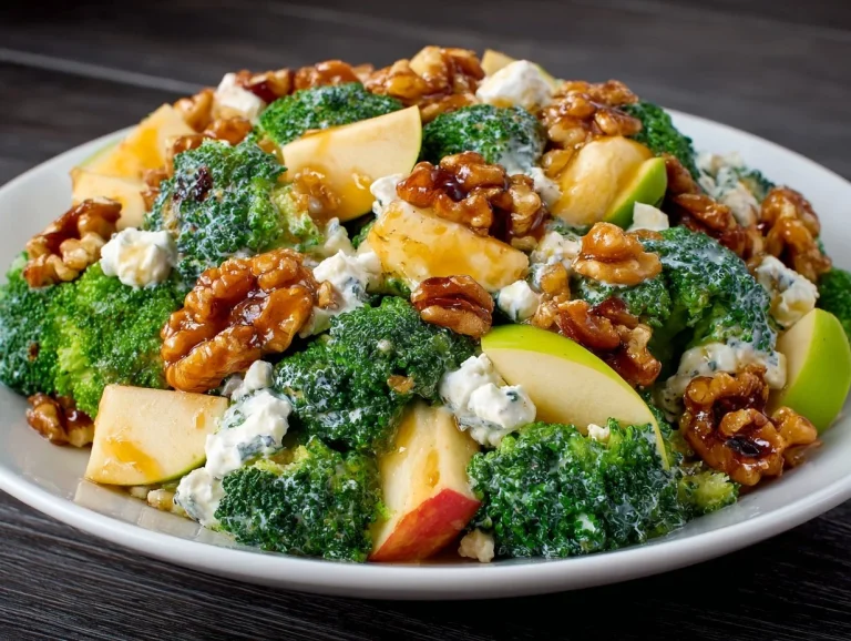 Fresh Apple Broccoli Salad with crunchy apples and broccoli florets in a bowl