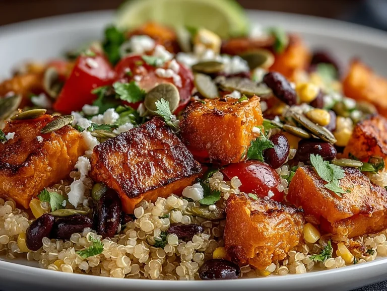 Autumn butternut salad with bulgur and beans for a nutritious meal