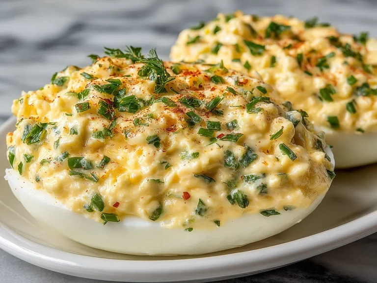 Delicious bowl of best ever egg salad with fresh herbs and spices