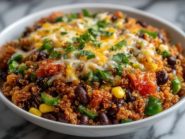 Delicious Black Bean Bulgur Salad served in a bowl with fresh vegetables
