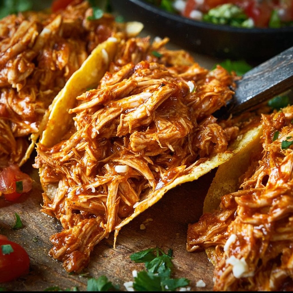 Slow Cooker Shredded Chicken Tacos