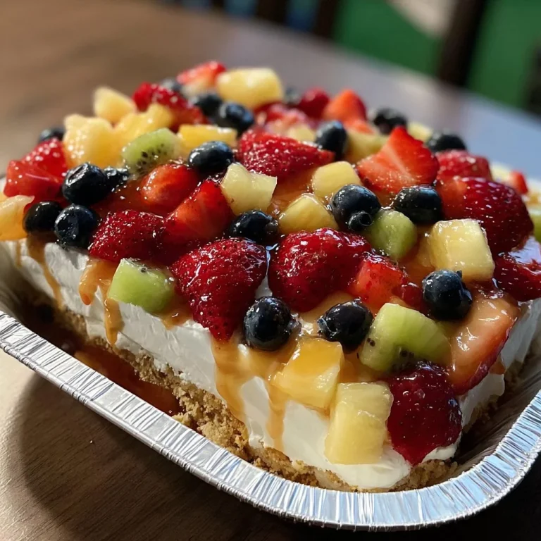 Delicious Cheesecake Fruit Salad with fresh fruits and creamy cheesecake