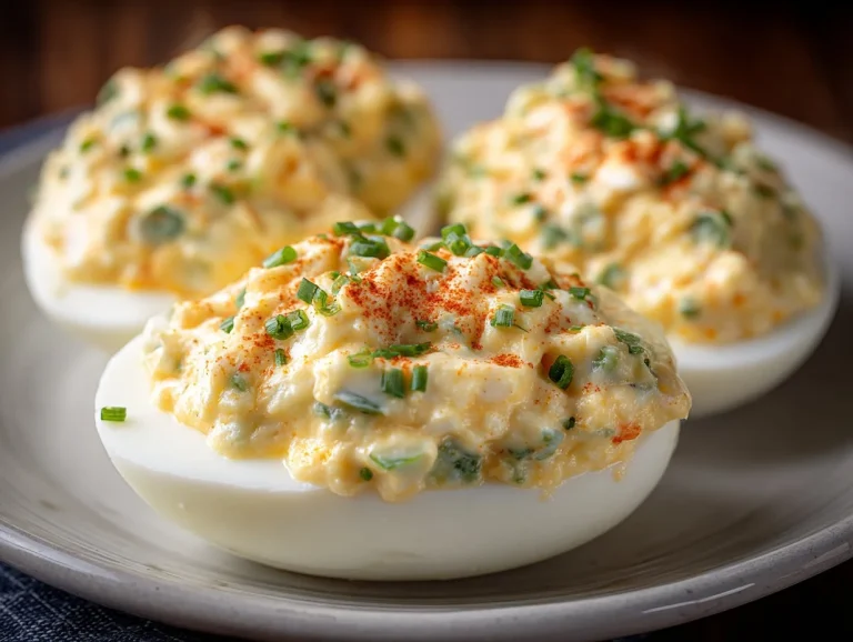 Bowl of classic egg salad with herbs and spices, a quick and creamy delight.