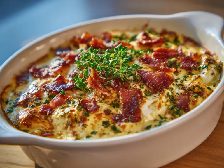 Creamy Crack Chicken in a bowl served with parsley garnish