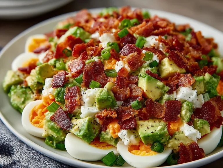Creamy Bacon Avocado Egg Salad on a plate