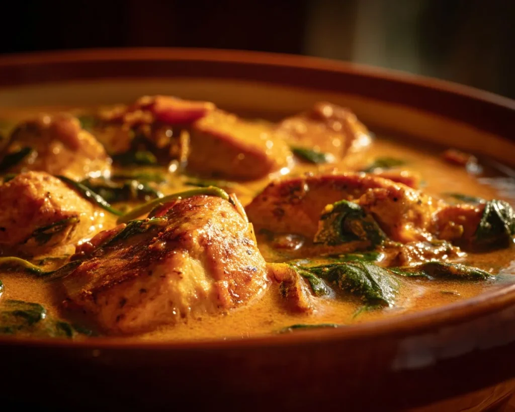 Creamy Tuscan Chicken recipe with spinach and sun-dried tomatoes