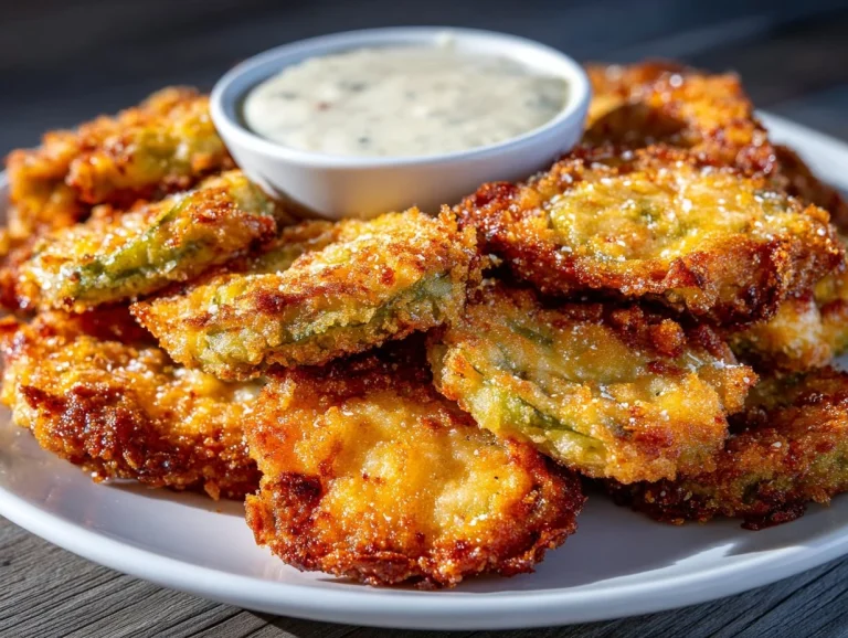 Crispy air fryer fried pickles served with dipping sauce