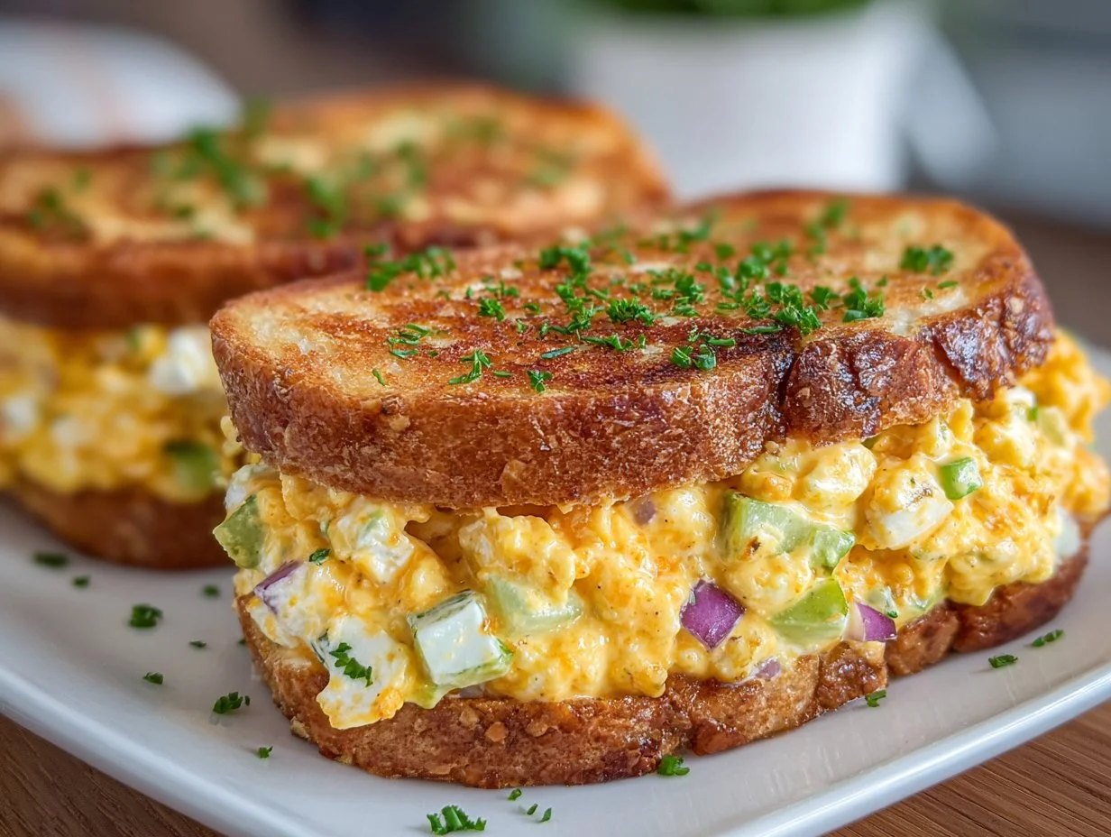 Bowl of crispy egg salad garnished with fresh herbs and spices