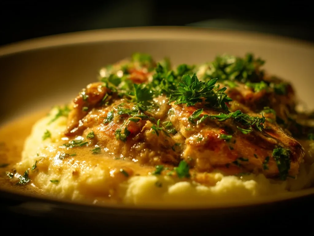 Delicious plate of Crockpot Angel Chicken ready to serve