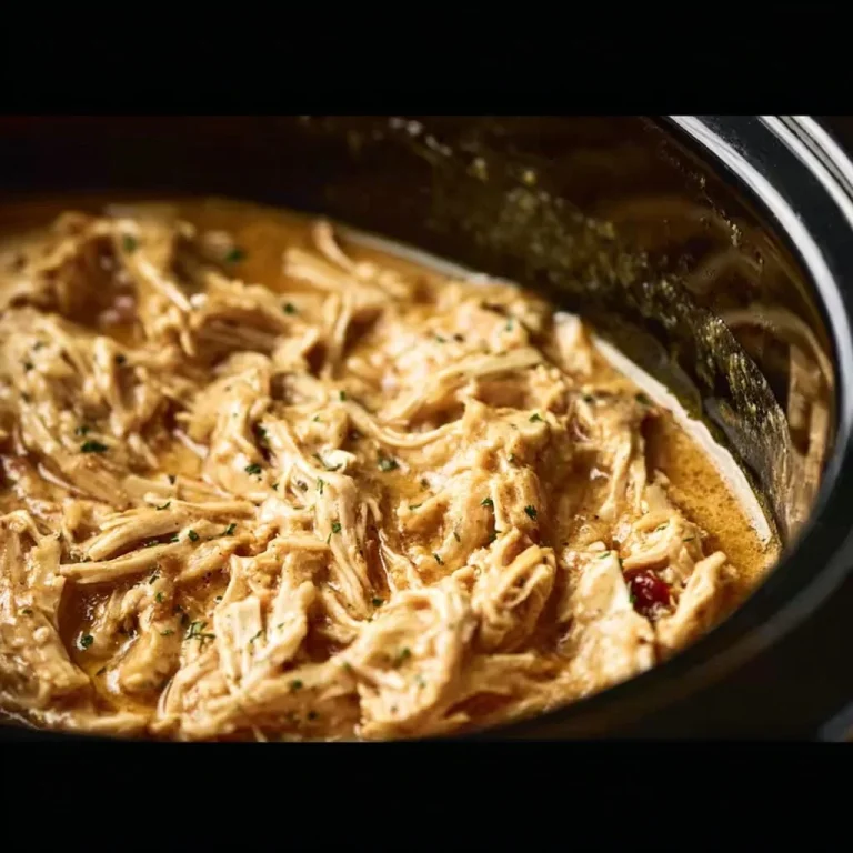 Delicious Crockpot Italian Chicken served on a plate with herbs